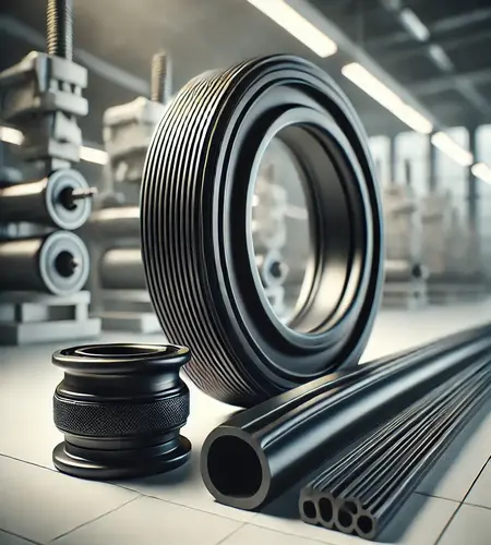 What is the flexibility of rubber extrusion products?